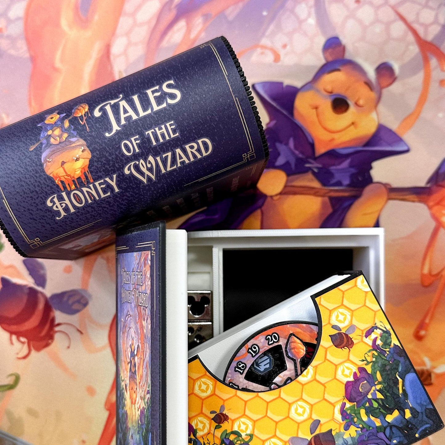 hunny wizard lorcana book shaped deck box