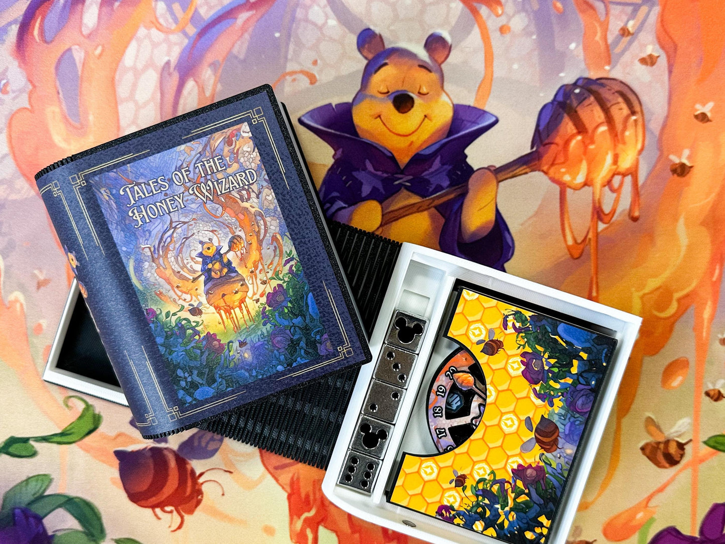 hunny wizard lorcana book shaped deck box