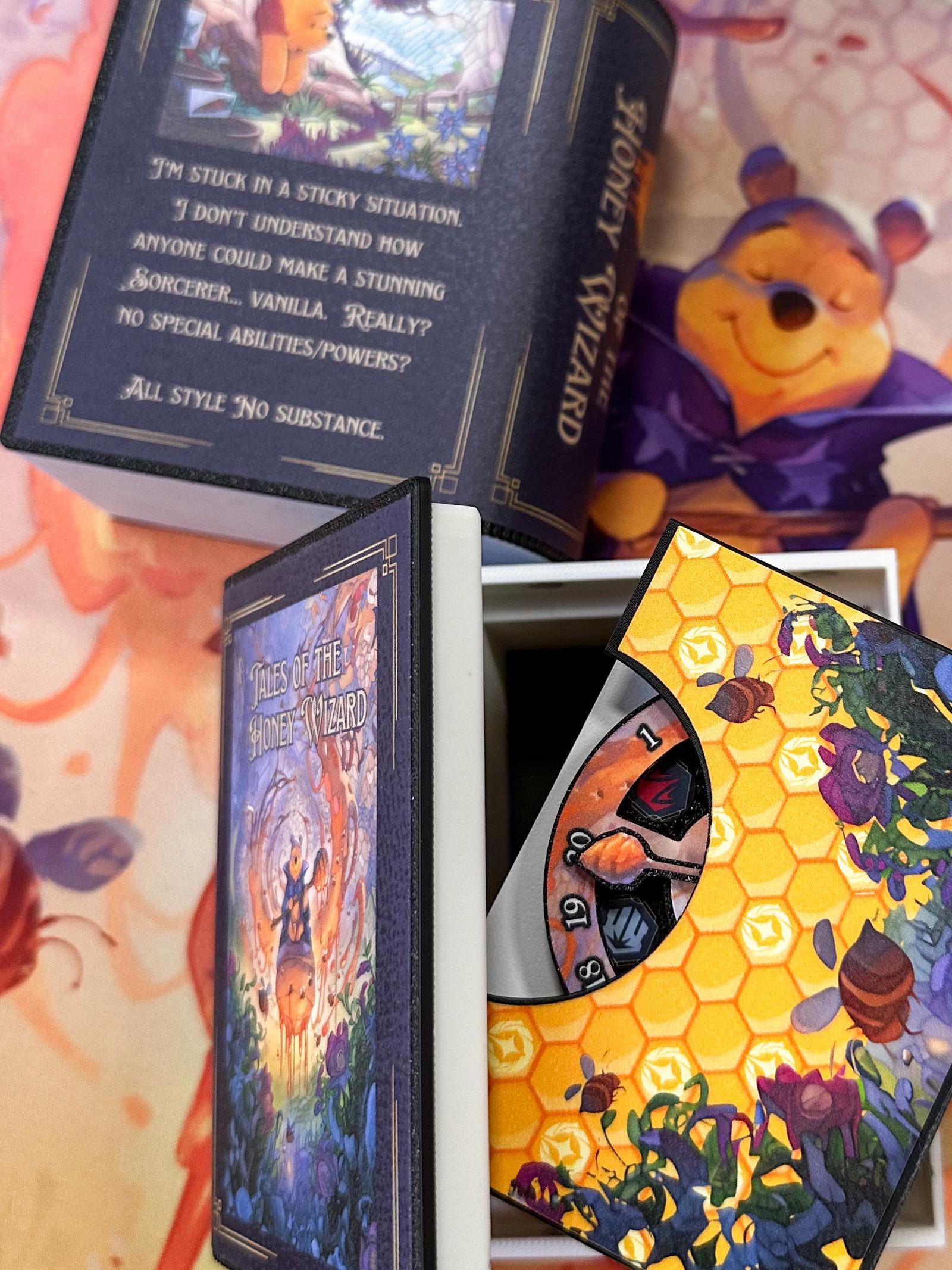 hunny wizard lorcana book shaped deck box